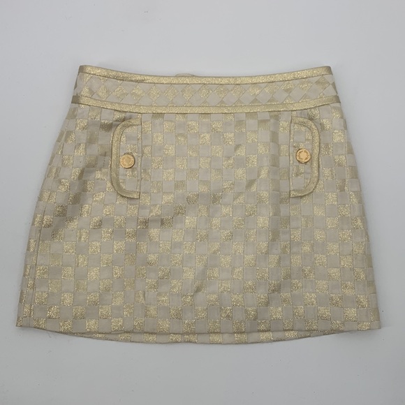 Lilly Pulitzer Dresses & Skirts - Lilly Pulitzer Skirt Gold Metallic Mini Skirt size 00